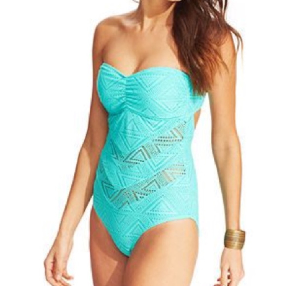 Jessica Simpson Chevron Crochet Swimsuit
